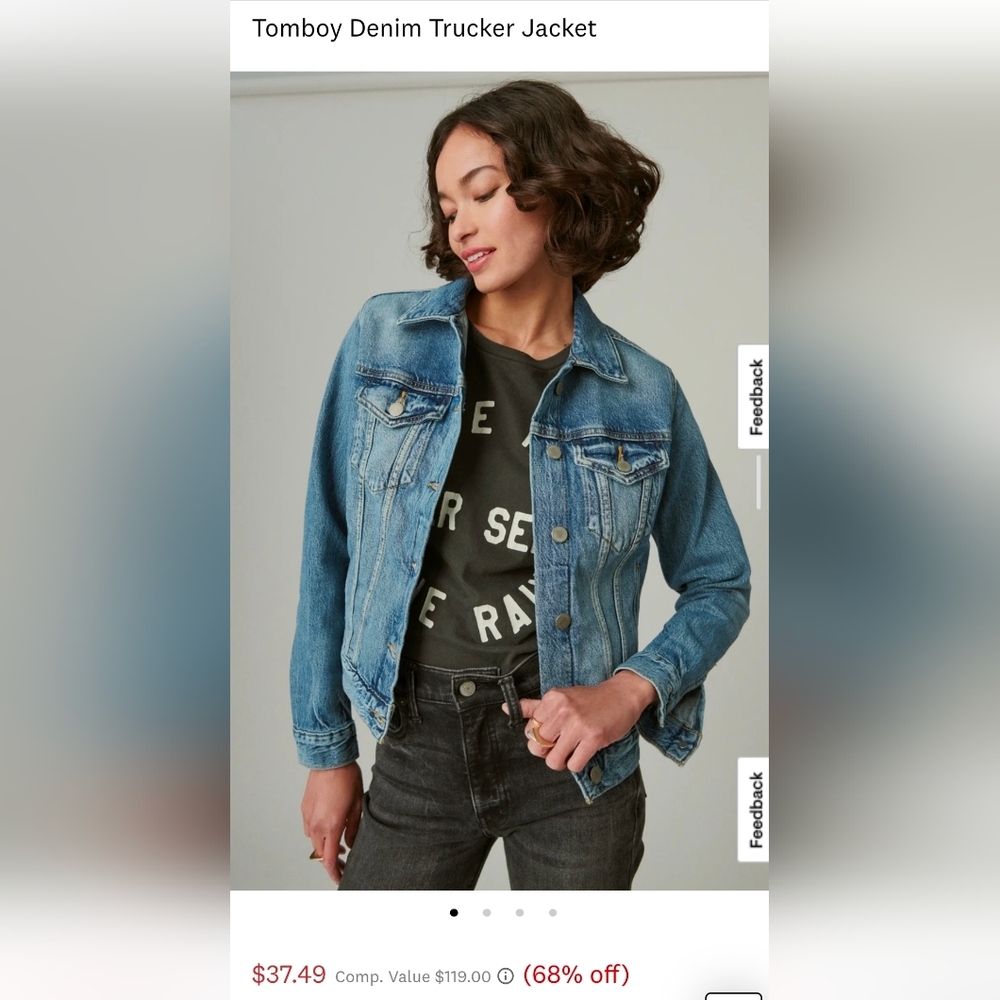 Lucky Brand The Tomboy Trucker Denim Jean Jacket. Size SMALL